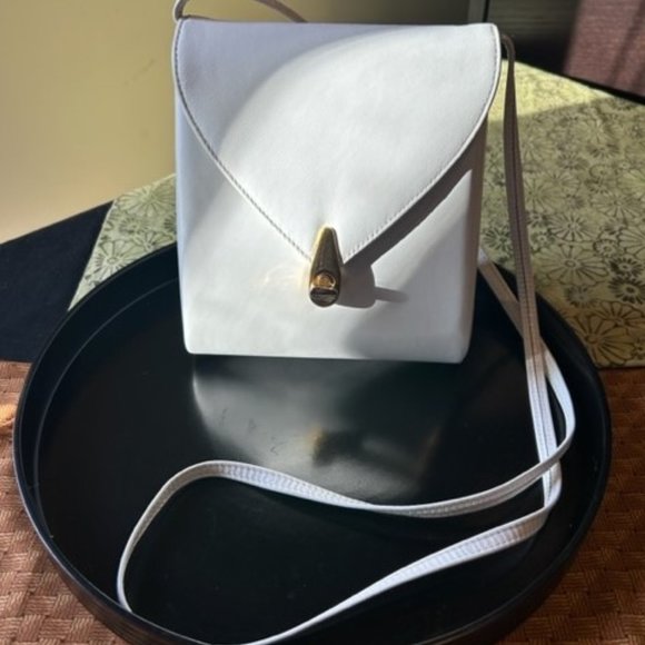 HAHN Designer White Leather Hard Case PURSE - Picture 5 of 11